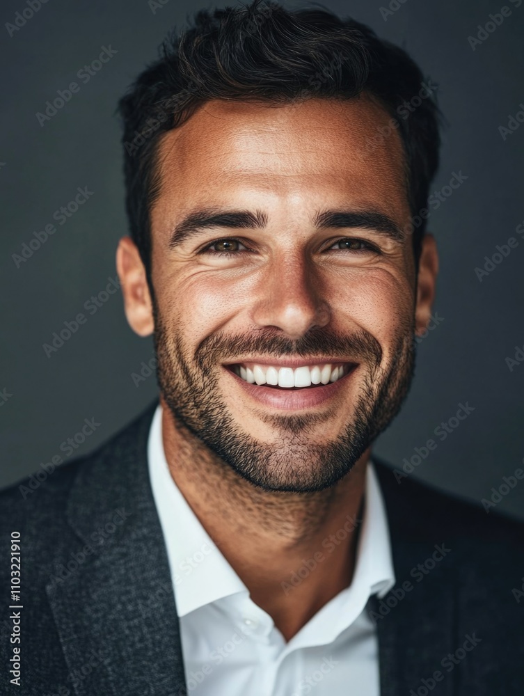 Confident Man with Smile in Portrait Confident Man with Smile in Portrait