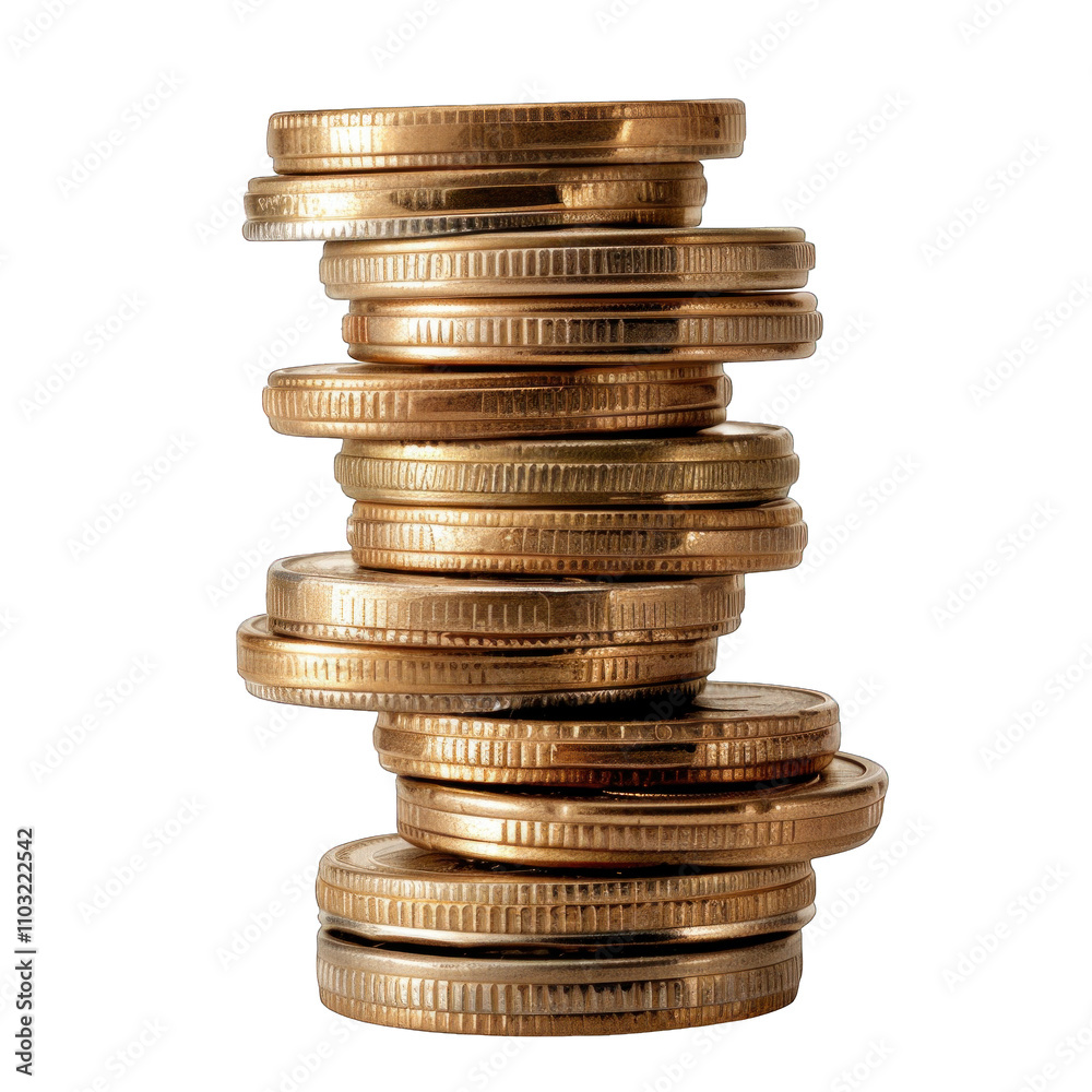 stack of coins isolated on white background stack of coins isolated on white background