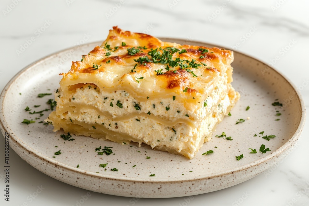 Hearty Lasagna on Marble Countertop with Boho Chic Decor
Hearty Lasagna on Marble Countertop with Boho Chic Decor