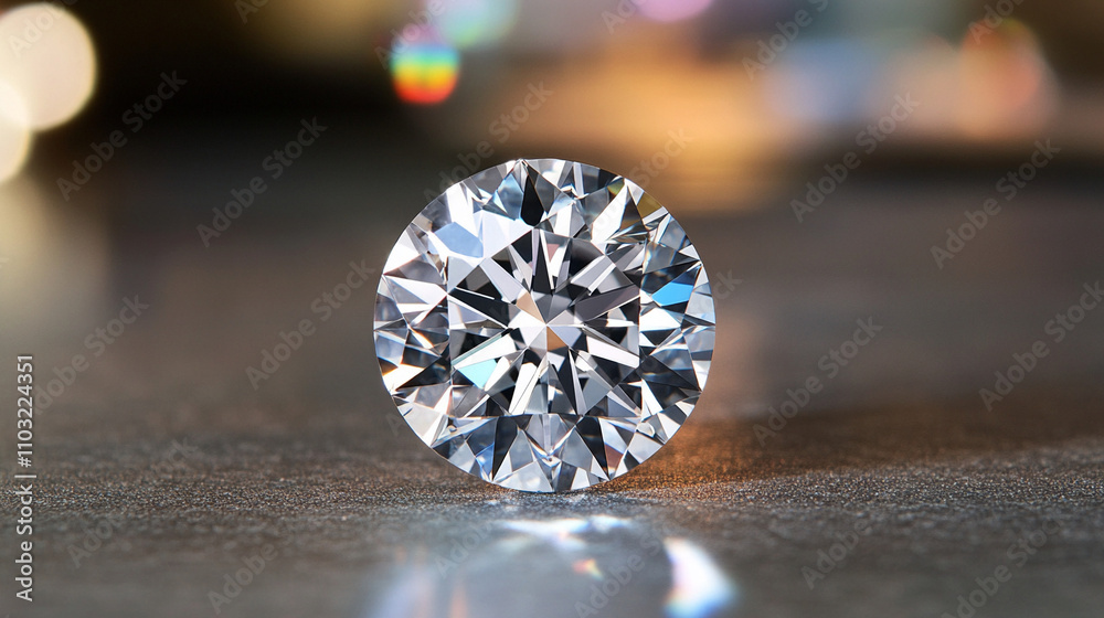 A sparkling diamond with precise, intricate facets reflects light beautifully in a controlled studio environment during daylight hours
A sparkling diamond with precise, intricate facets reflects light beautifully in a controlled studio environment during daylight hours
