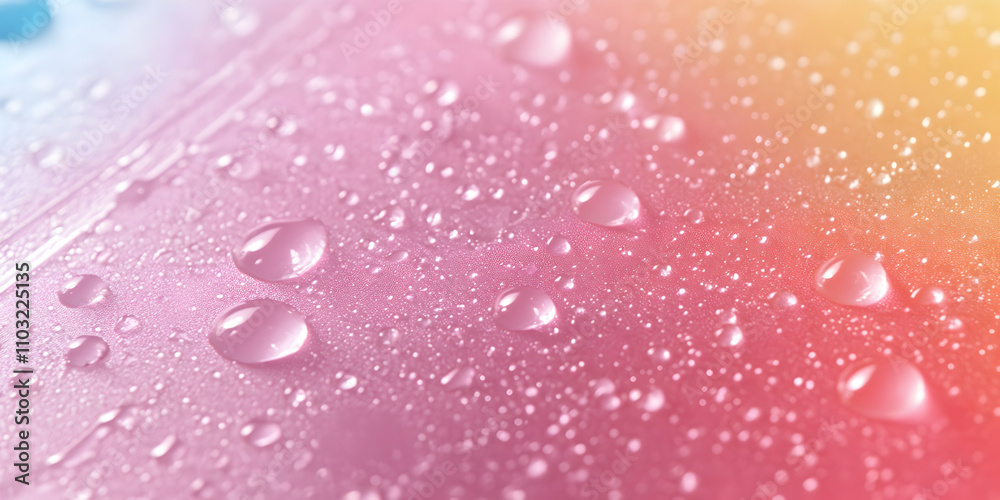 Abstract Water Droplets on Gradient Pink Surface, A Colorful, Vibrant Macro Photography Background Abstract Water Droplets on Gradient Pink Surface, A Colorful, Vibrant Macro Photography Background