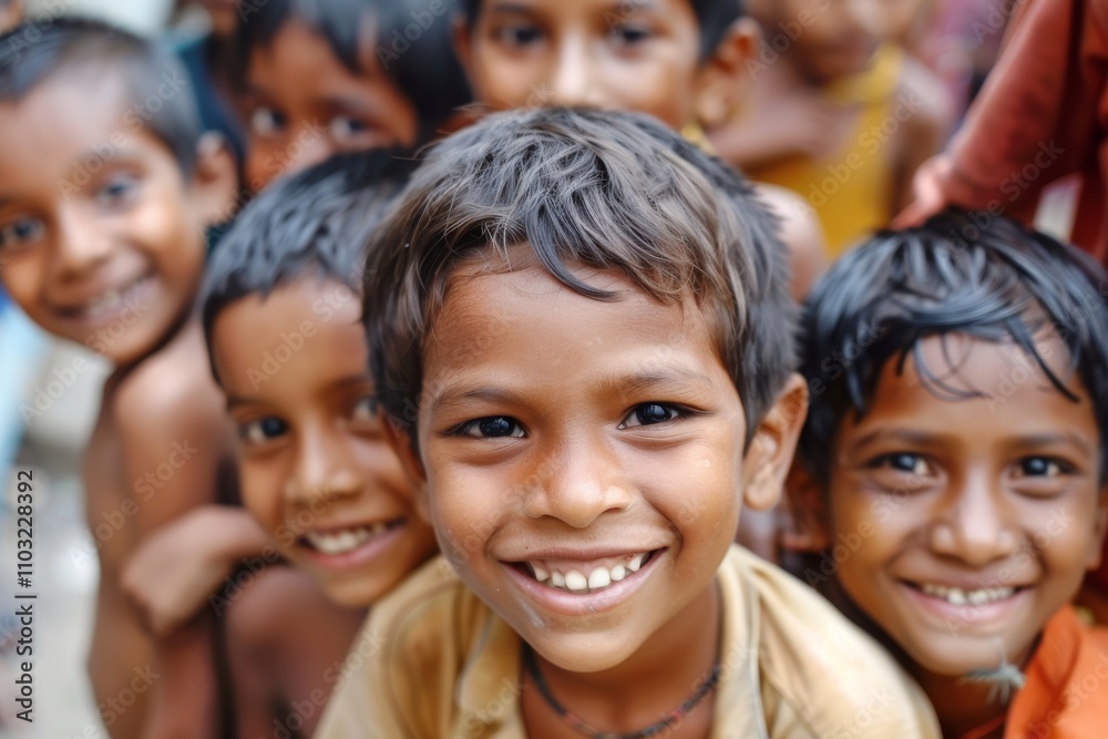 Group of happy indian kids smiling at camera. Selective focus. Group of happy indian kids smiling at camera. Selective focus.