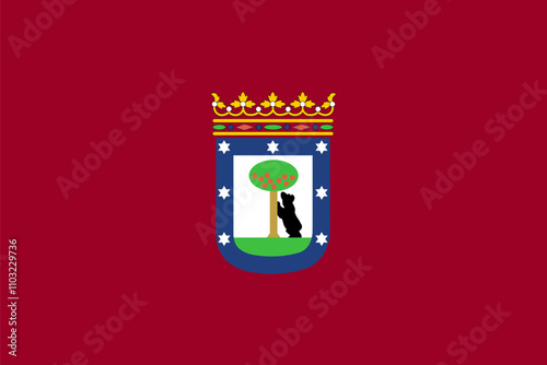Flag of Madrid city, Spain