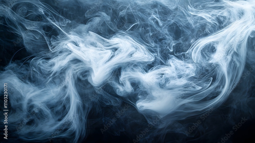 Abstract Swirling Smoke Forms a Blue Haze Abstract Swirling Smoke Forms a Blue Haze