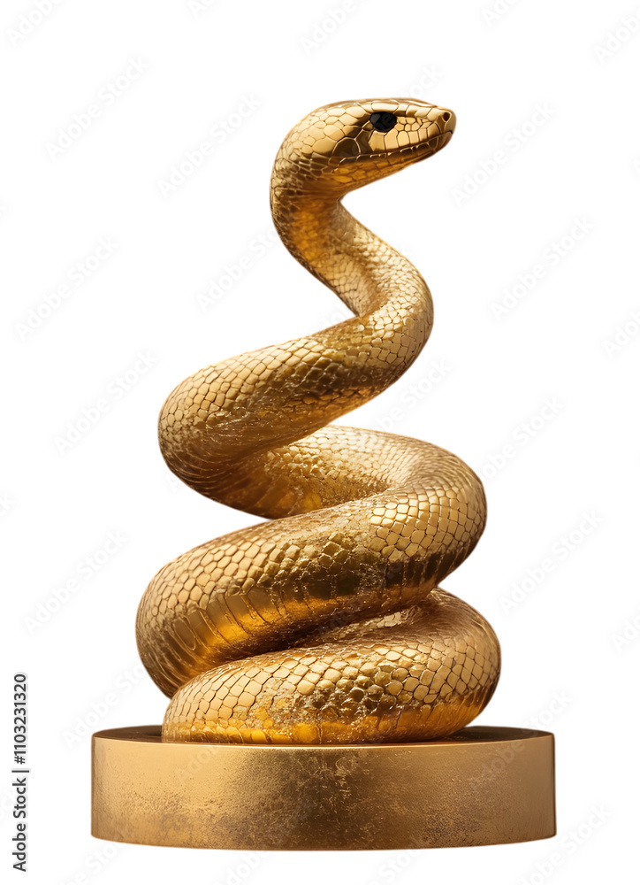 Fototapeta premium Gold Snake Figurine - Luxurious Animal Sculpture for Home Decor