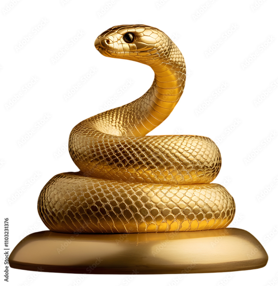Fototapeta premium Gold Snake Figurine - Luxurious Animal Sculpture for Home Decor