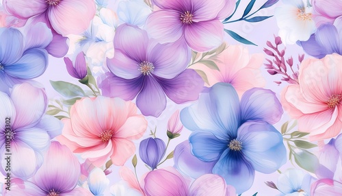 Seamless Floral Pattern with Pink Flowers - Vector Design for Wallpaper, Textile, and Decoration