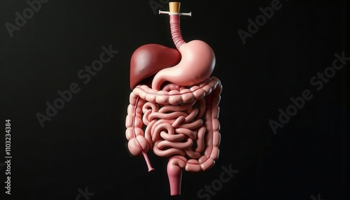 Obraz na płótnie Human Digestive System Model w salonie