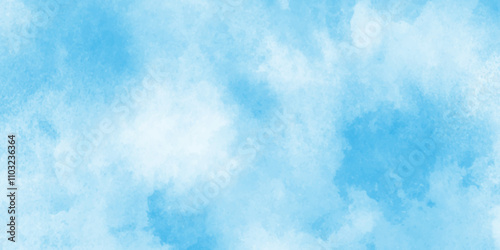 Abstract Blue Watercolor Background,Creative and painted cloudy sky blue watercolor background,soft cloudy sky blue watercolor background with soft tiny fogg or clouds,Background with clouds on blue s