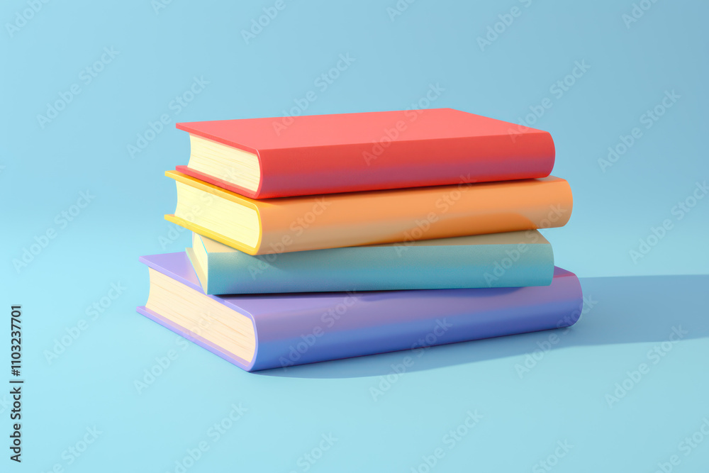 Stacked Books on a Light Blue Background, Perfect for Educational or Learning Themes, Creative Design and Artistic Concepts for Use in Various Media Projects Stacked Books on a Light Blue Background, Perfect for Educational or Learning Themes, Creative Design and Artistic Concepts for Use in Various Media Projects