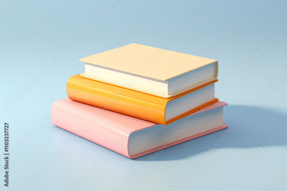 Colorful Stacked Books with Soft Shadows on a Light Background, Perfect for Educational and Literary Themes in Print and Digital Media Colorful Stacked Books with Soft Shadows on a Light Background, Perfect for Educational and Literary Themes in Print and Digital Media