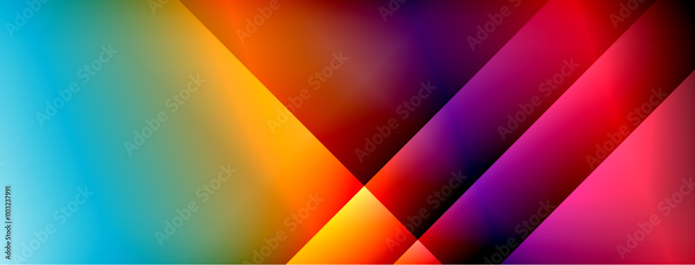 Colorful gradient with lines made of shadow and light. Creative background