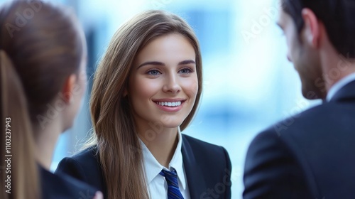 Group of young people discussing business while having meeting in the office