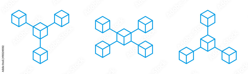 digital block chain network icon digital block chain network icon