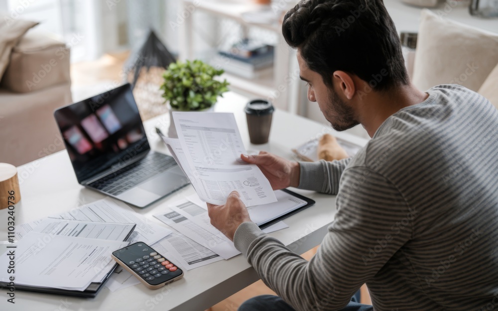 Professional Focus Reviewing Documents in a Calm Work-from-Home Setting Professional Focus Reviewing Documents in a Calm Work-from-Home Setting