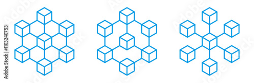 digital block chain network icon