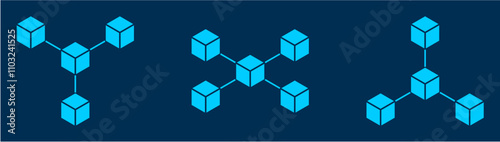 digital block chain network icon