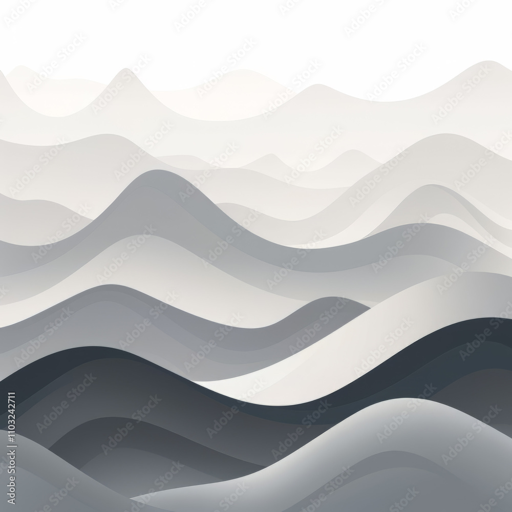 Black and White Grey Monochrome Abstract Hills and Mountains Black and White Grey Monochrome Abstract Hills and Mountains