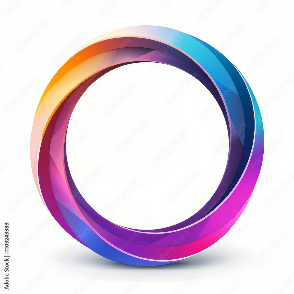 Circle logo in virtuality style on white background, 8k Circle logo in virtuality style on white background, 8k