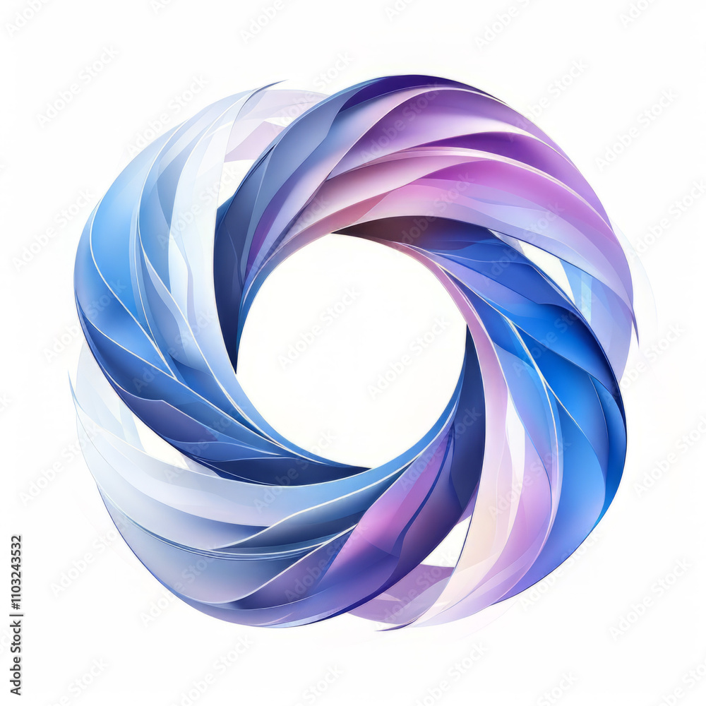 Fototapeta premium Circle logo in virtuality style on white background, 8k 