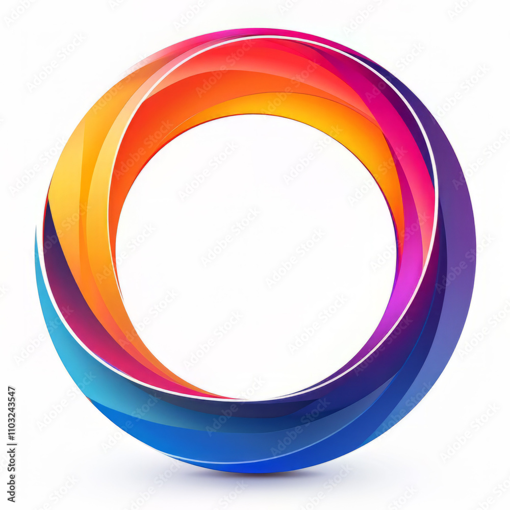 Circle logo in virtuality style on white background, 8k Circle logo in virtuality style on white background, 8k