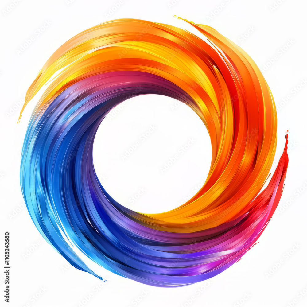 Circle logo in virtuality style on white background, 8k Circle logo in virtuality style on white background, 8k