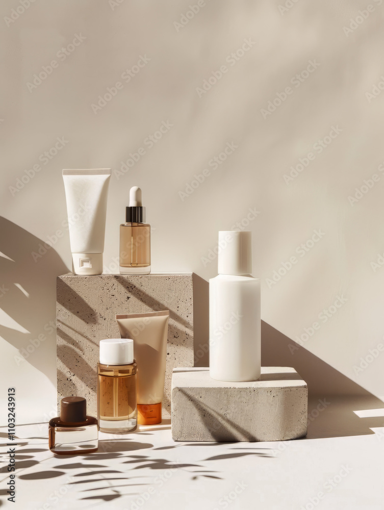 Empty Blank Cosmetics Set Up 