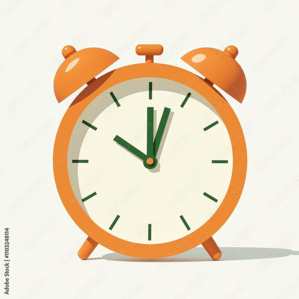 Orange Alarm Clock Showing Time