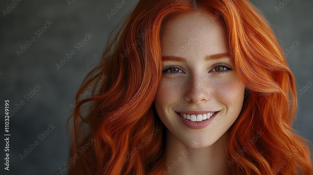 Stunning Portrait of a Redhead Woman with a Captivating Smile Stunning Portrait of a Redhead Woman with a Captivating Smile