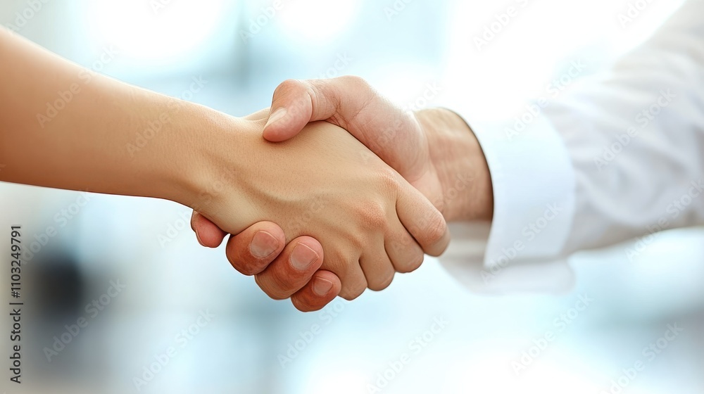 Portrait of cheerful young manager handshake with new employee. Business partnership meeting in office. Close up of handshake in the office. Mature businessman shake hands with a younger colleague Portrait of cheerful young manager handshake with new employee. Business partnership meeting in office. Close up of handshake in the office. Mature businessman shake hands with a younger colleague
