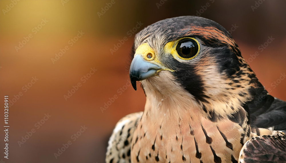 Close-Up of a Falcon, Capturing Its Sharp Beak and Powerful Gaze