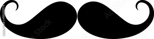 Black mustache vector icon
