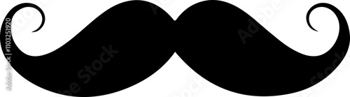 Black mustache vector icon