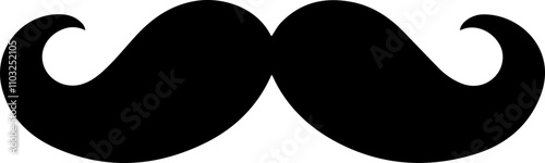 Black mustache vector icon