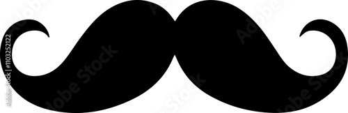 Black mustache vector icon