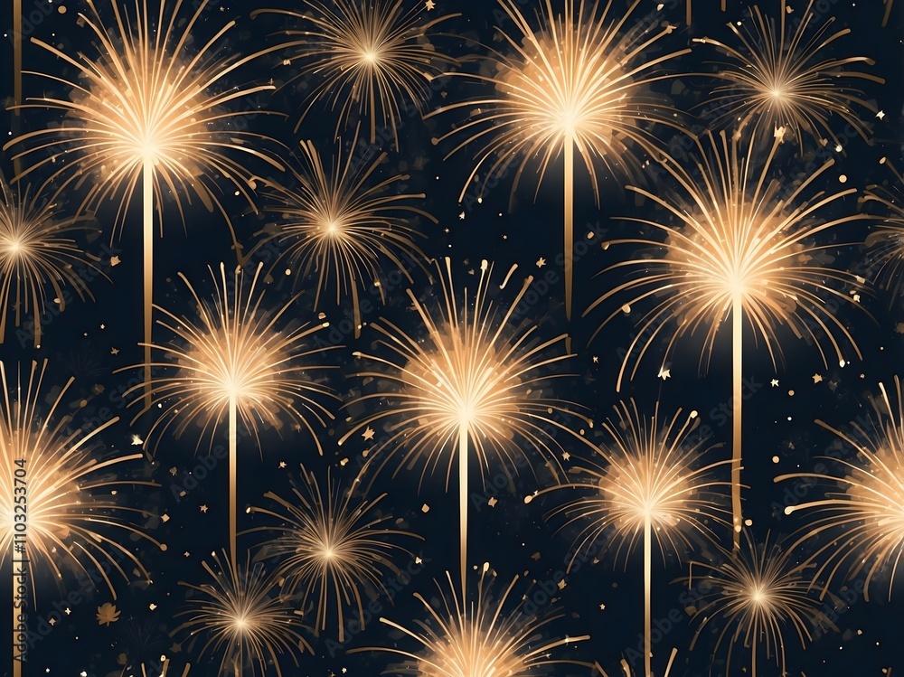 Naklejka premium abstract fireworks background and space for text. Fireworks at Night 