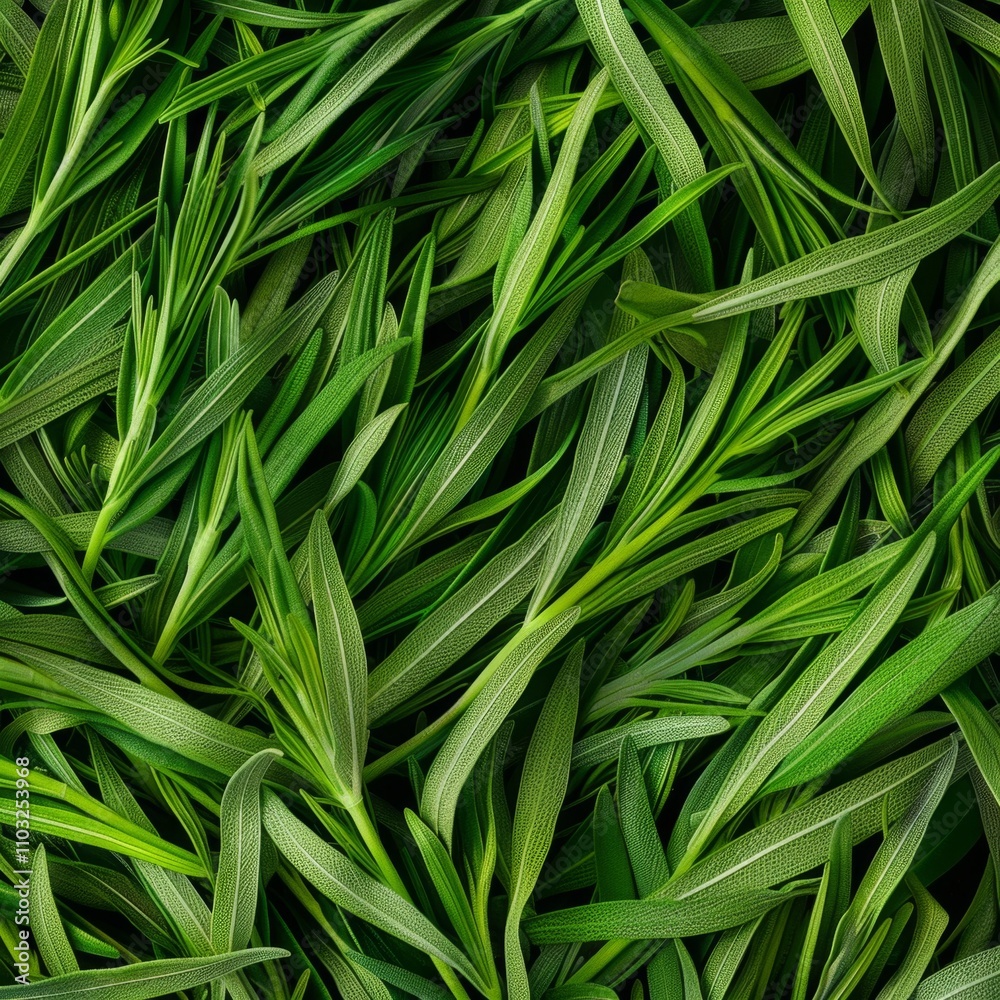 Tarragon texture background, estragon leaf banner, Artemisia dracunculus pattern, fresh herbal leaves Tarragon texture background, estragon leaf banner, Artemisia dracunculus pattern, fresh herbal leaves
