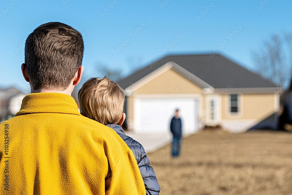 A family inspecting a new property, representing the tangible impact of real estate investments A family inspecting a new property, representing the tangible impact of real estate investments