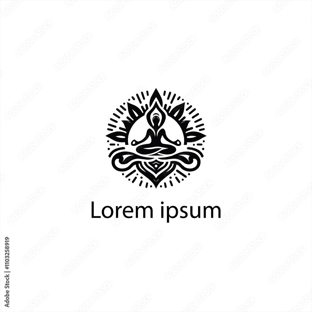 A Yoga Logo Design On White Background