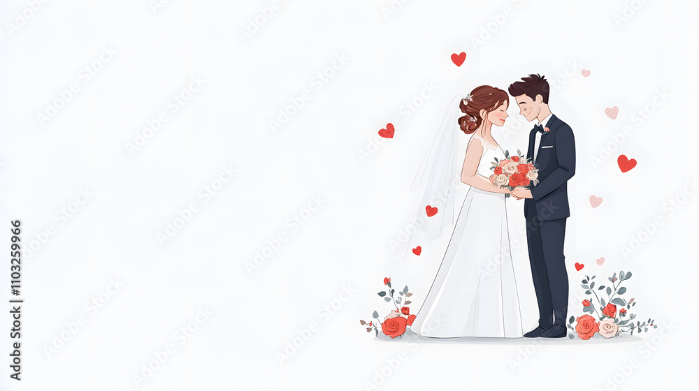 Wedding photos with a clean background for free space for text. For use with advertising banners for weddings or Valentine's Day. Wedding photos with a clean background for free space for text. For use with advertising banners for weddings or Valentine's Day.
