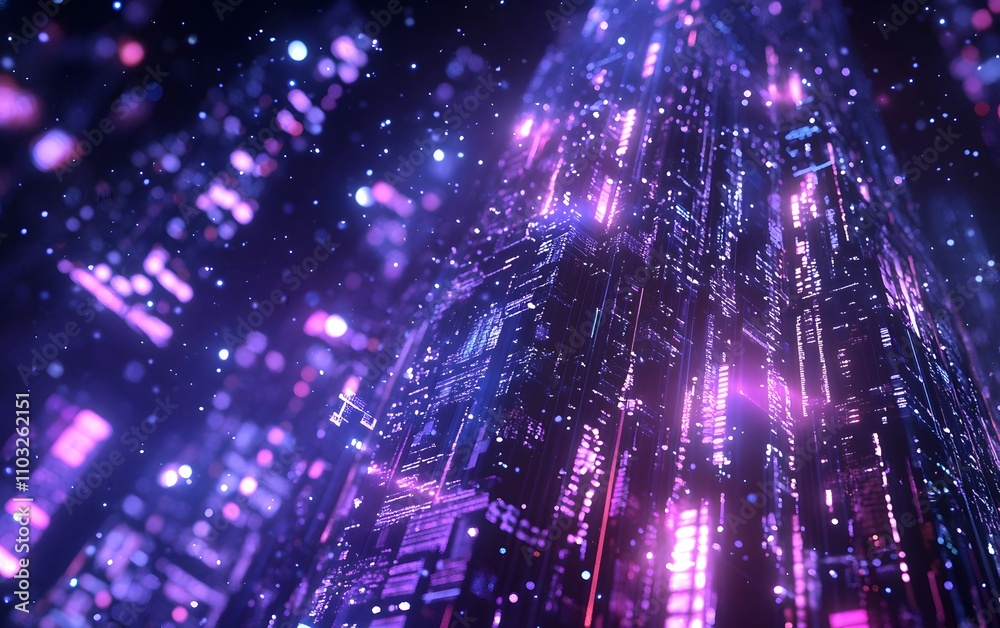 A vibrant, futuristic cityscape with glowing skyscrapers and digital elements. A vibrant, futuristic cityscape with glowing skyscrapers and digital elements.