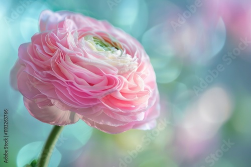 Wallpaper Mural Beautiful pink ranunculus asiatica flower close up. Macro photography of ranunculus petals, delicate floral background, wallpaper Torontodigital.ca