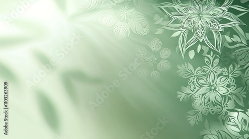 Delicate Floral Pattern in Soft Sage Green
