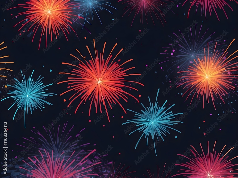 Fototapeta premium Abstract firework background with free space for text