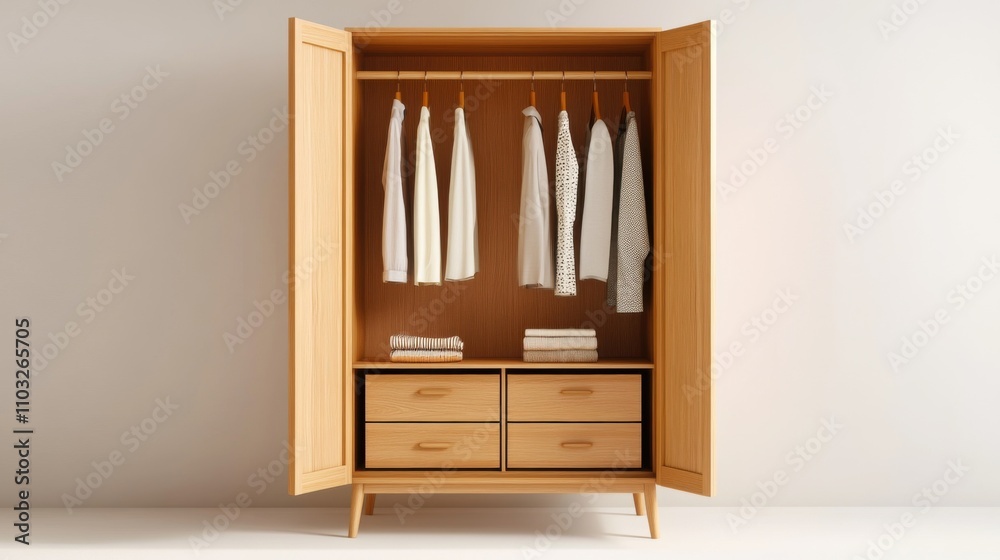Organized wardrobe display home interior furniture showcase minimalist design front view stylish storage solutions Organized wardrobe display home interior furniture showcase minimalist design front view stylish storage solutions
