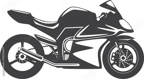 A black motorcycle with a silver exhaust pipe