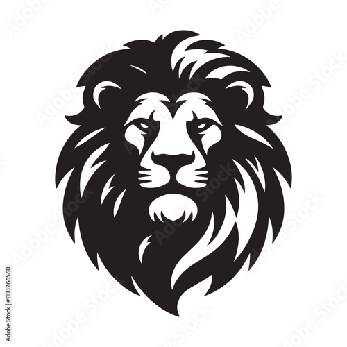 lion mascot logo of a silhouette on white background photo