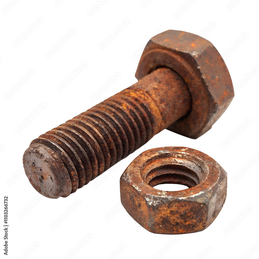 Rusty Bolt and Nut. PNG. Rusty Bolt and Nut. PNG.