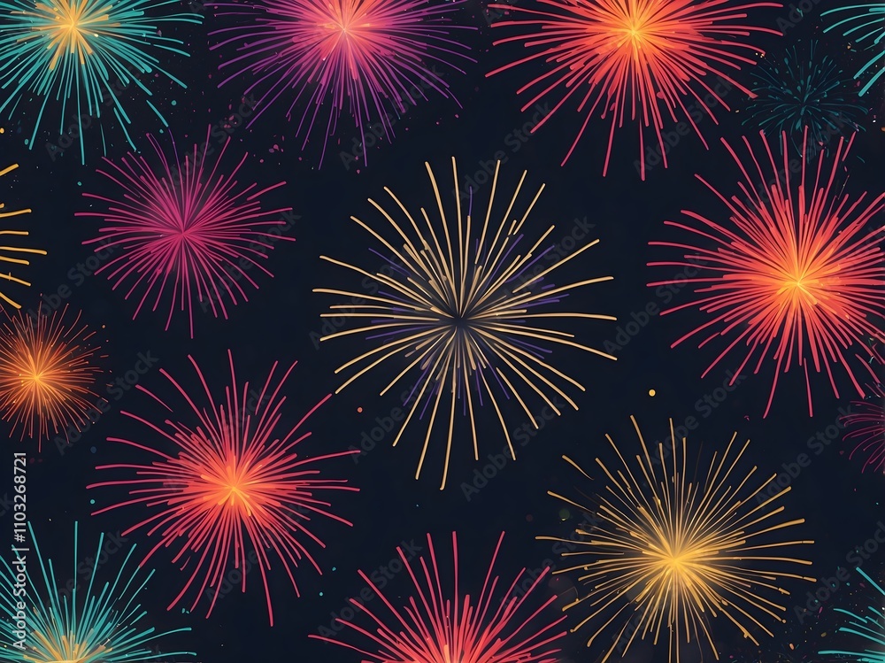 Naklejka premium Abstract firework background with free space for text