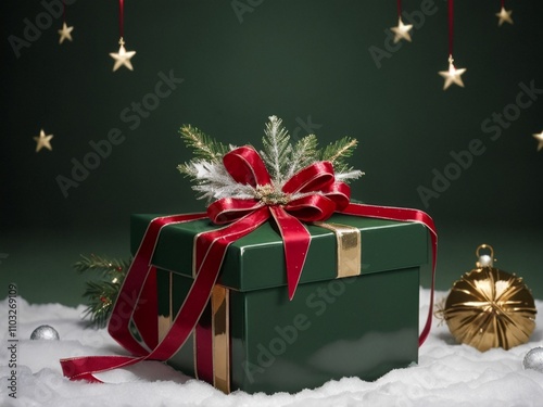 Christmas theme background, gift box and Christmas tree.